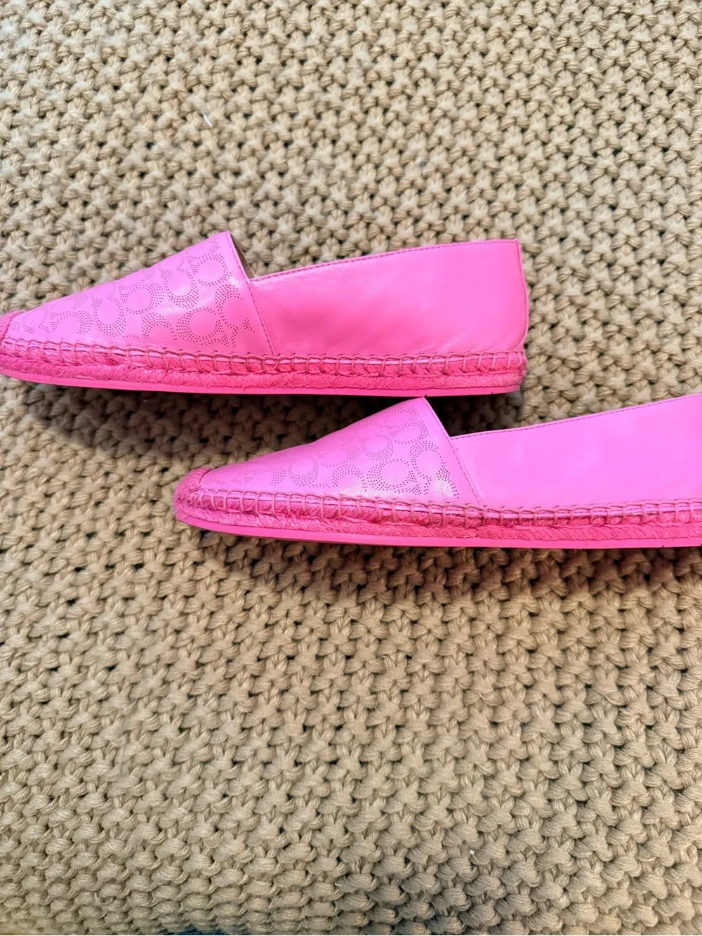 Coach Pink Signature Espadrille Flats